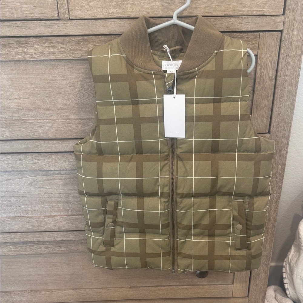 Jamie Kay Olive & Brown Plaid Quilted Jacket